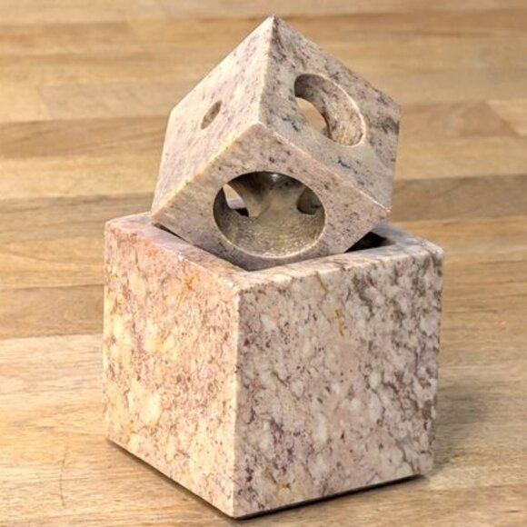 Vintage Other - Vintage MCM Stone Cube Candle Holders